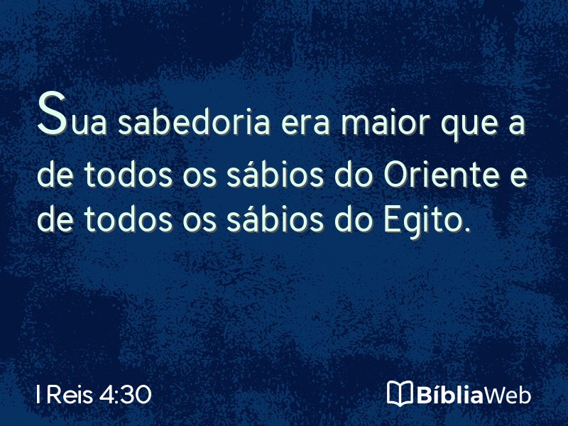 I Reis 4:30 em imagem para compartilhar
