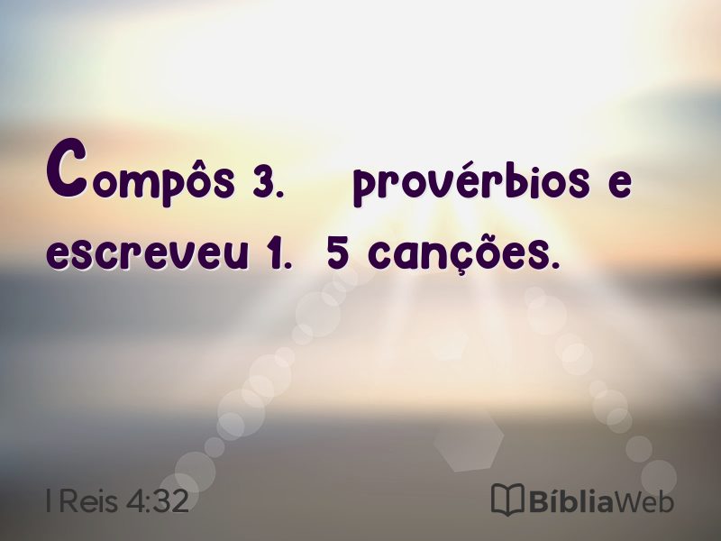 I Reis 4:32 em imagem para compartilhar