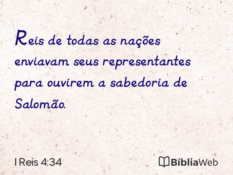 I Reis 4:34 em imagem para compartilhar