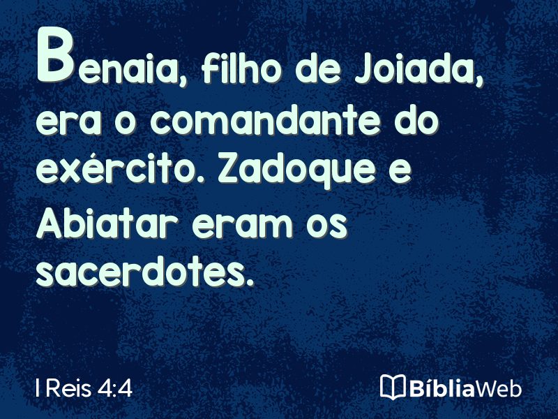 I Reis 4:4 em imagem para compartilhar