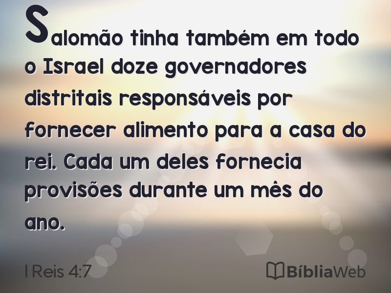 I Reis 4:7 em imagem para compartilhar