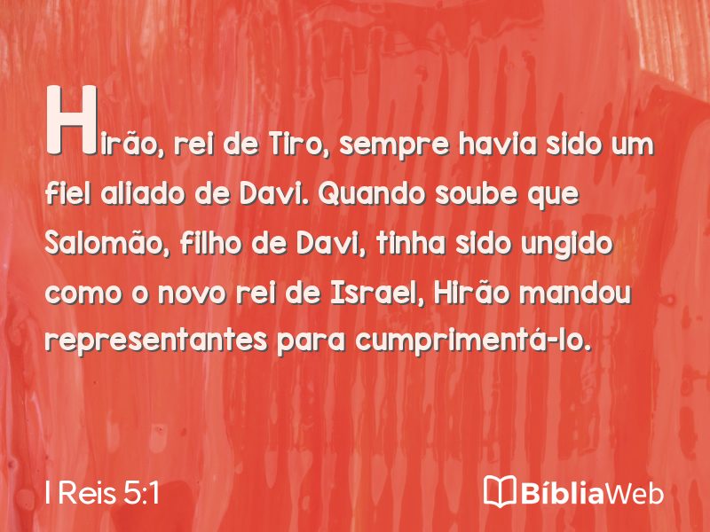 I Reis 5:1 em imagem para compartilhar