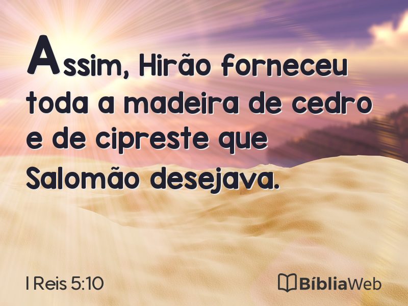 I Reis 5:10 em imagem para compartilhar