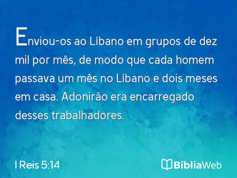 I Reis 5:14 em imagem para compartilhar