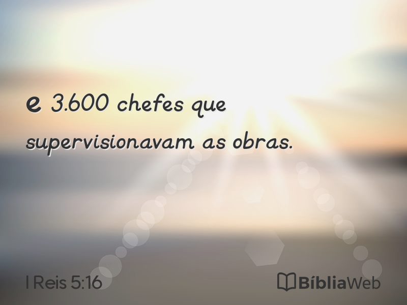 I Reis 5:16 em imagem para compartilhar