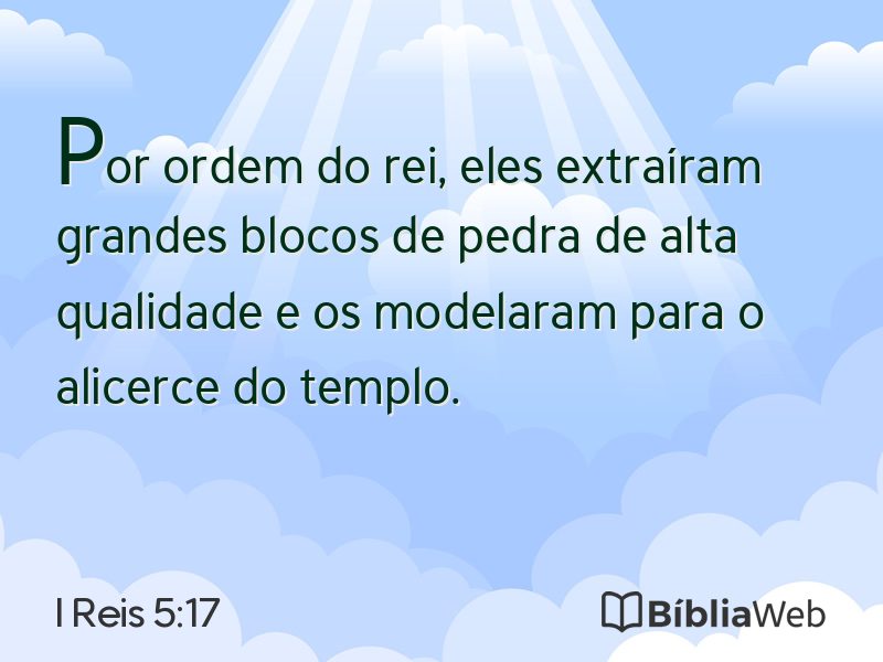 I Reis 5:17 em imagem para compartilhar