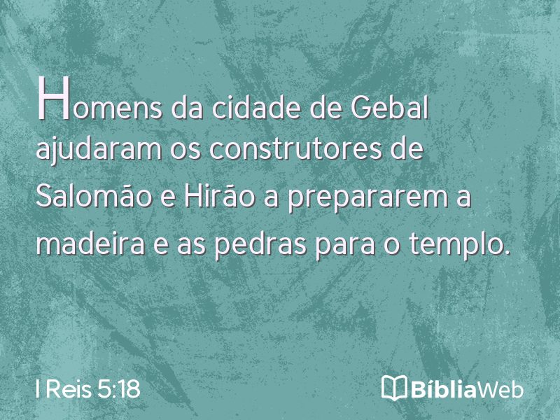 I Reis 5:18 em imagem para compartilhar