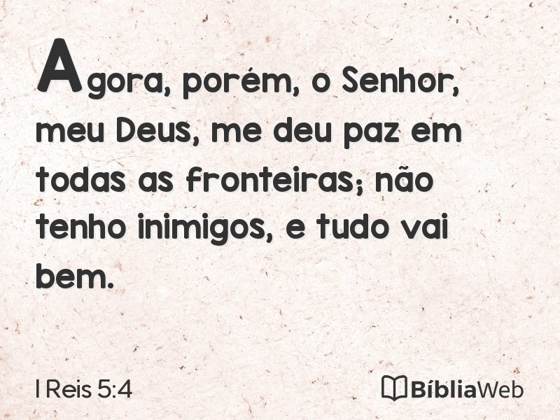 I Reis 5:4 em imagem para compartilhar