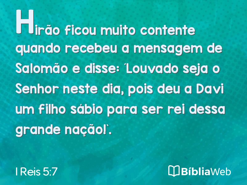 I Reis 5:7 em imagem para compartilhar