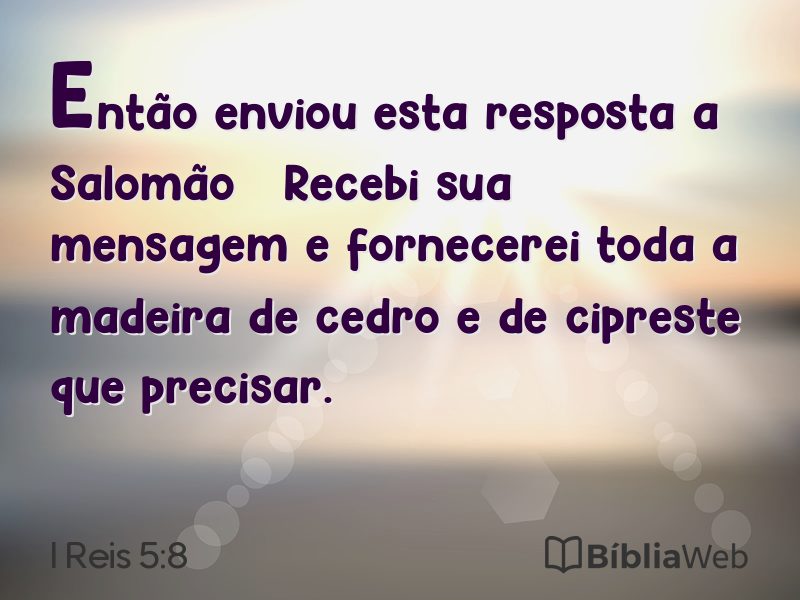 I Reis 5:8 em imagem para compartilhar