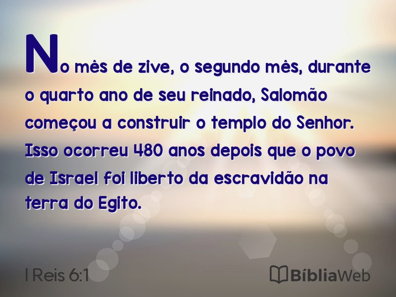 I Reis 6:1 em imagem para compartilhar