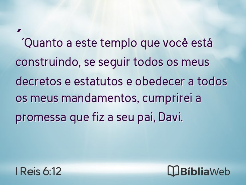 I Reis 6:12 em imagem para compartilhar