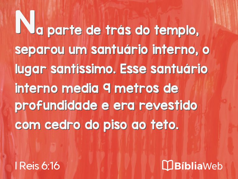 I Reis 6:16 em imagem para compartilhar