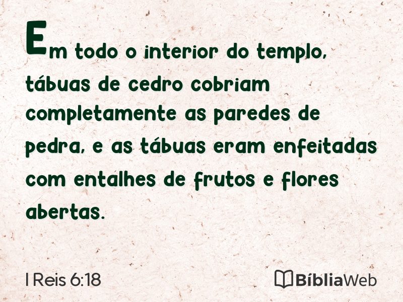 I Reis 6:18 em imagem para compartilhar