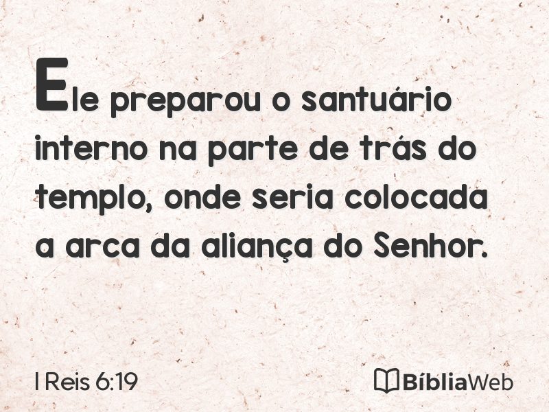 I Reis 6:19 em imagem para compartilhar