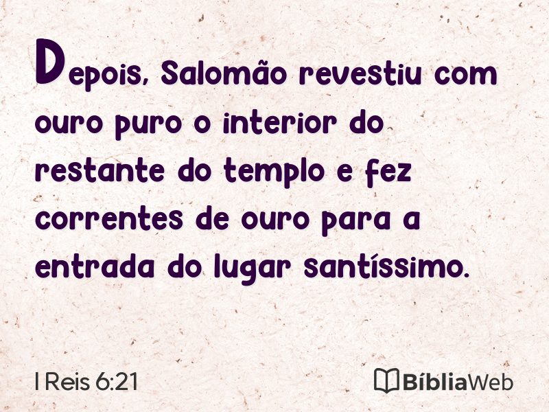 I Reis 6:21 em imagem para compartilhar