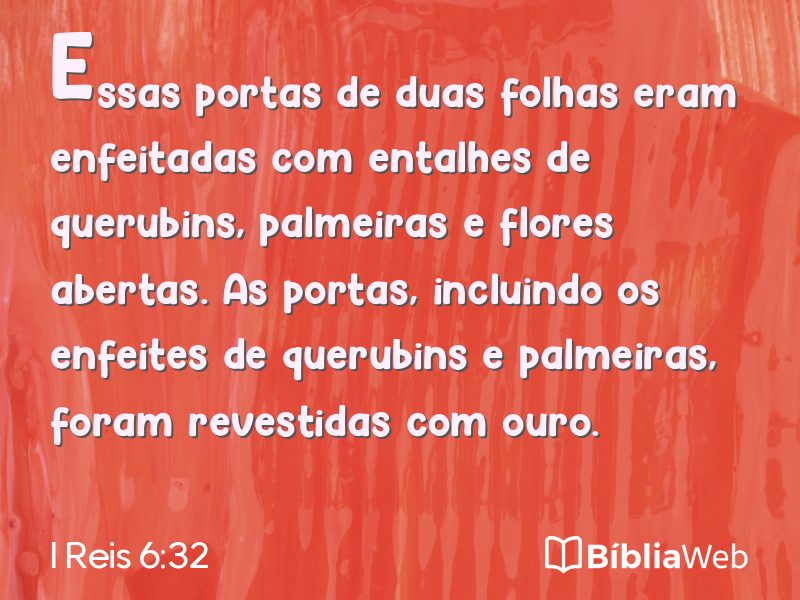 I Reis 6:32 em imagem para compartilhar
