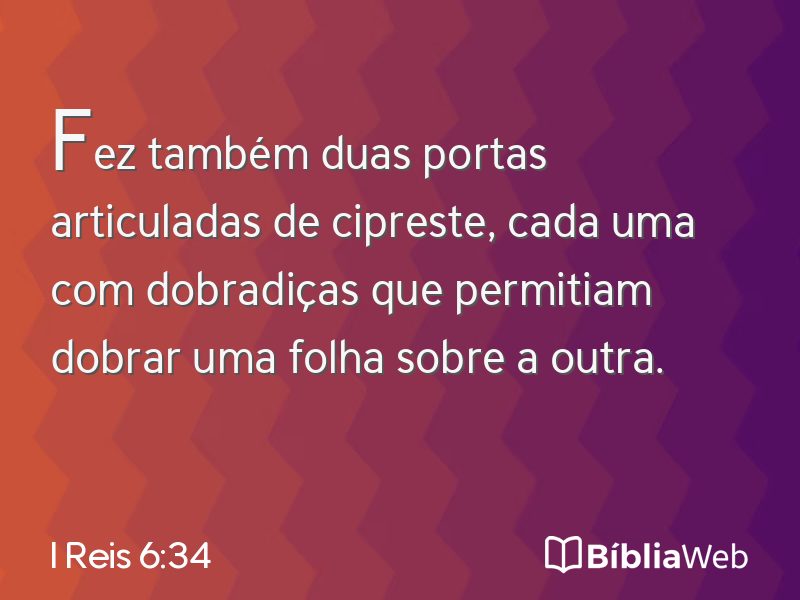 I Reis 6:34 em imagem para compartilhar