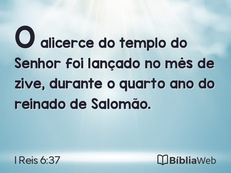 I Reis 6:37 em imagem para compartilhar