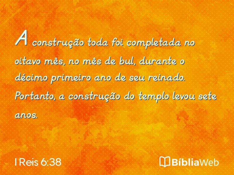 I Reis 6:38 em imagem para compartilhar