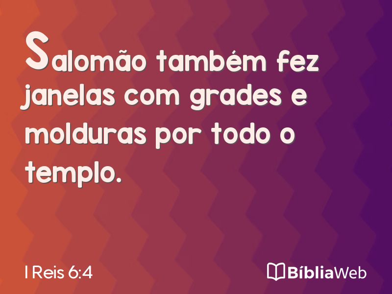 I Reis 6:4 em imagem para compartilhar
