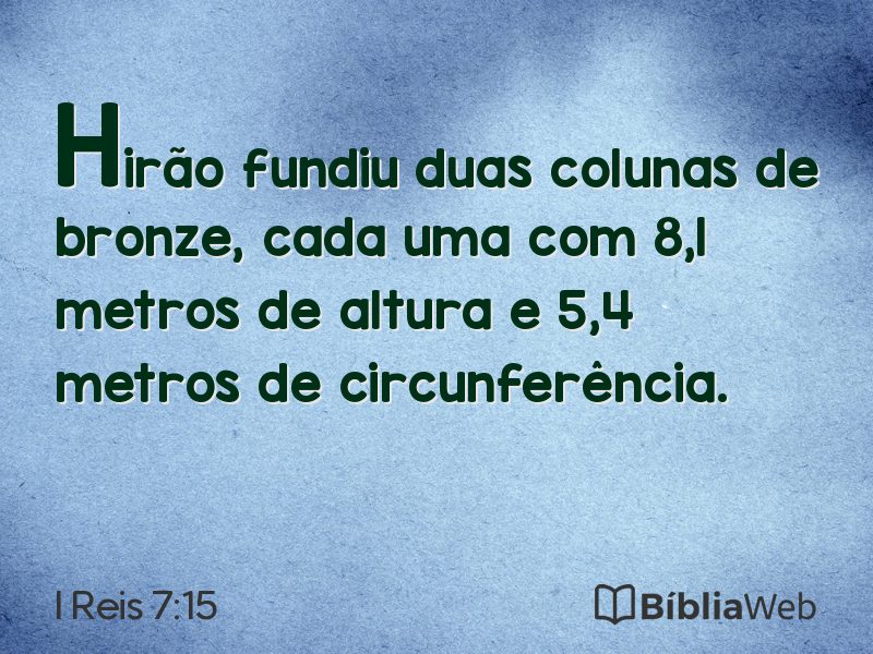 I Reis 7:15 em imagem para compartilhar