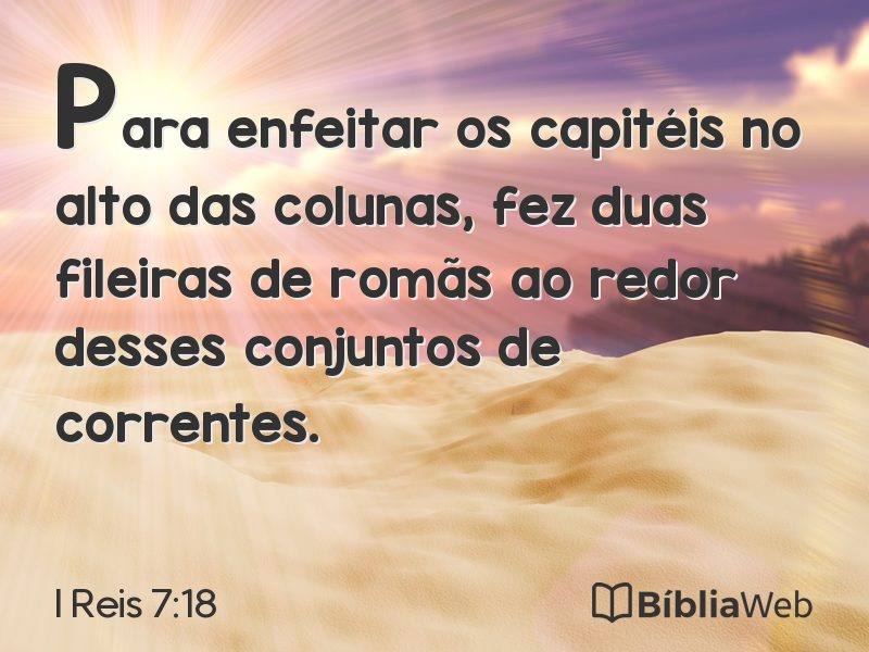 I Reis 7:18 em imagem para compartilhar