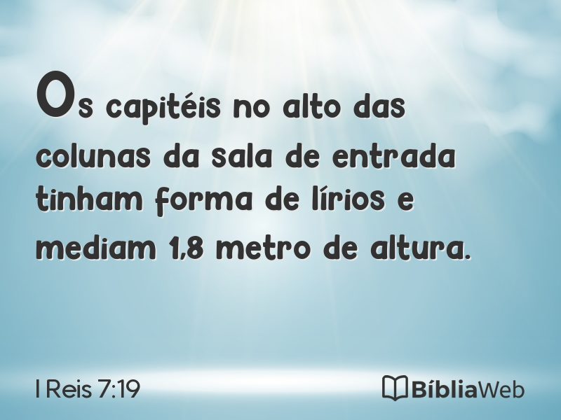 I Reis 7:19 em imagem para compartilhar