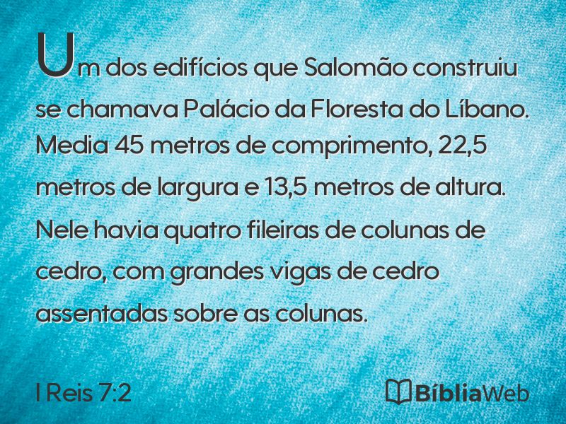 I Reis 7:2 em imagem para compartilhar