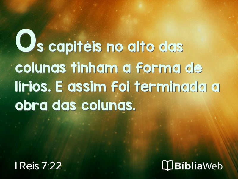 I Reis 7:22 em imagem para compartilhar