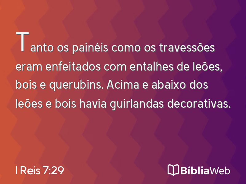 I Reis 7:29 em imagem para compartilhar