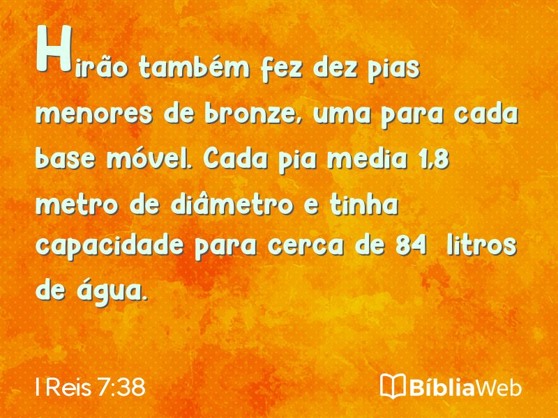 I Reis 7:38 em imagem para compartilhar