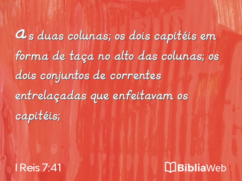 I Reis 7:41 em imagem para compartilhar