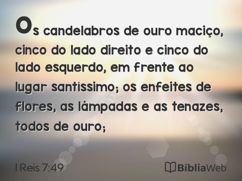 I Reis 7:49 em imagem para compartilhar