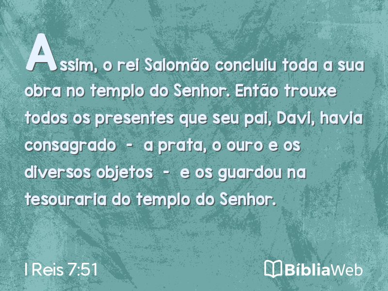 I Reis 7:51 em imagem para compartilhar