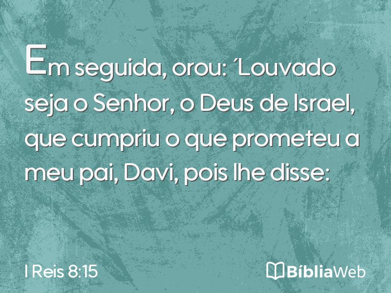 I Reis 8:15 em imagem para compartilhar