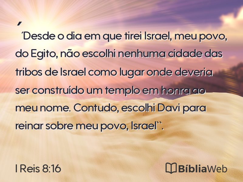 I Reis 8:16 em imagem para compartilhar