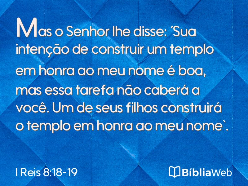 I Reis 8:18-19 em imagem para compartilhar