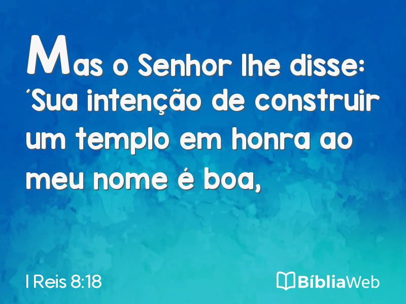 I Reis 8:18 em imagem para compartilhar