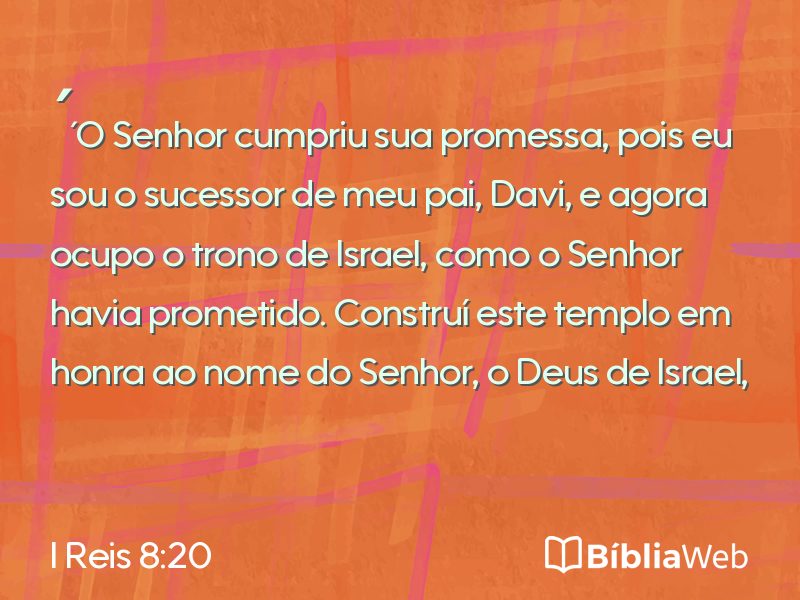 I Reis 8:20 em imagem para compartilhar