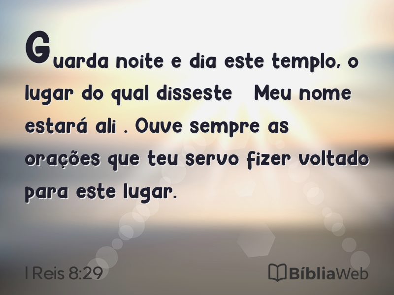 I Reis 8:29 em imagem para compartilhar