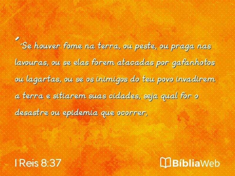 I Reis 8:37 em imagem para compartilhar