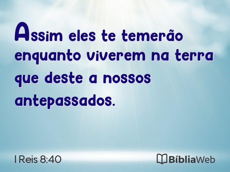 I Reis 8:40 em imagem para compartilhar