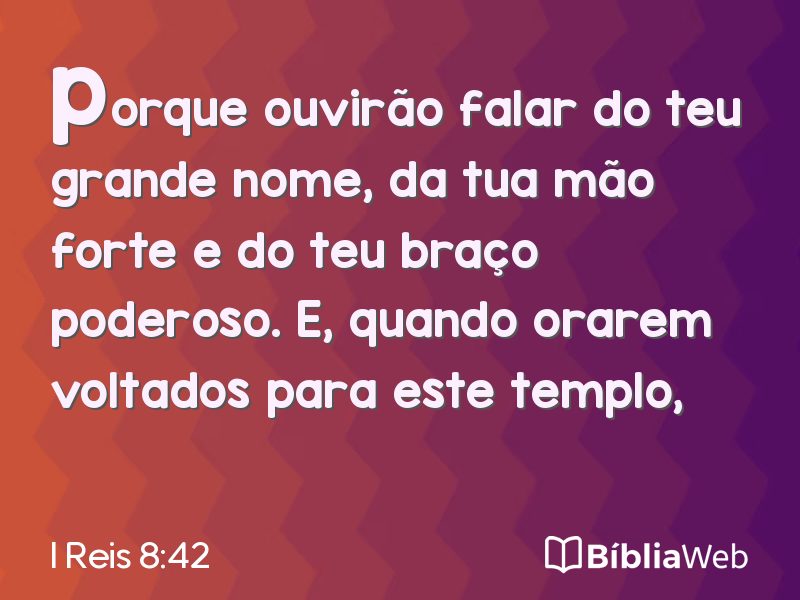 I Reis 8:42 em imagem para compartilhar