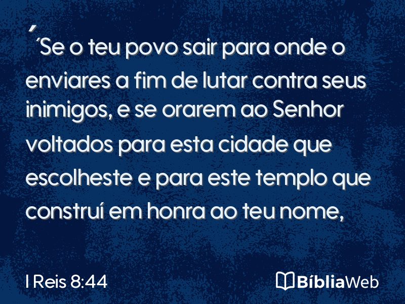 I Reis 8:44 em imagem para compartilhar