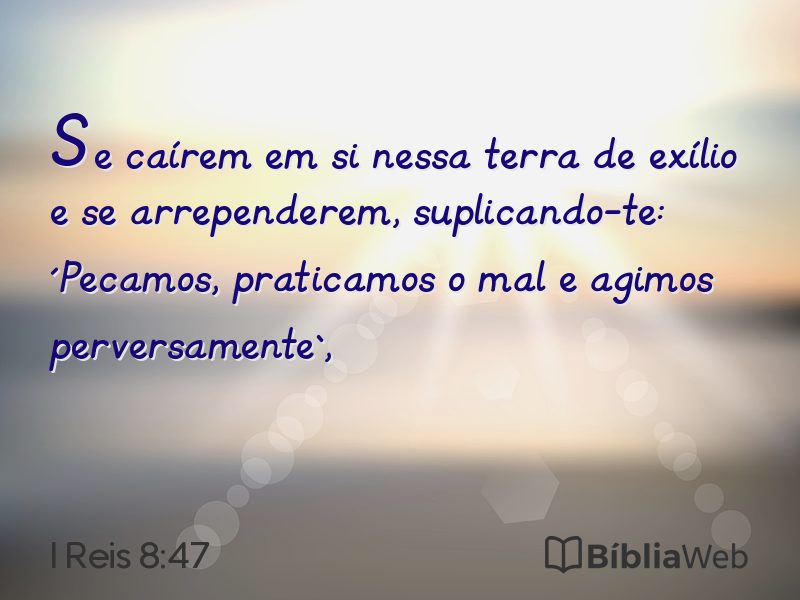 I Reis 8:47 em imagem para compartilhar