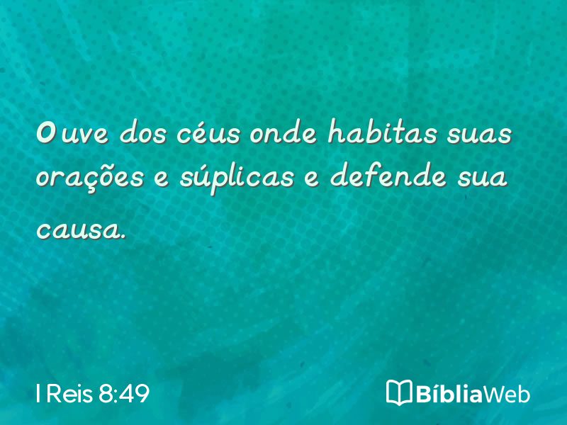 I Reis 8:49 em imagem para compartilhar