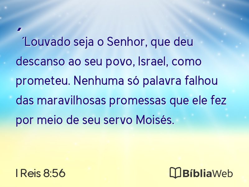 I Reis 8:56 em imagem para compartilhar