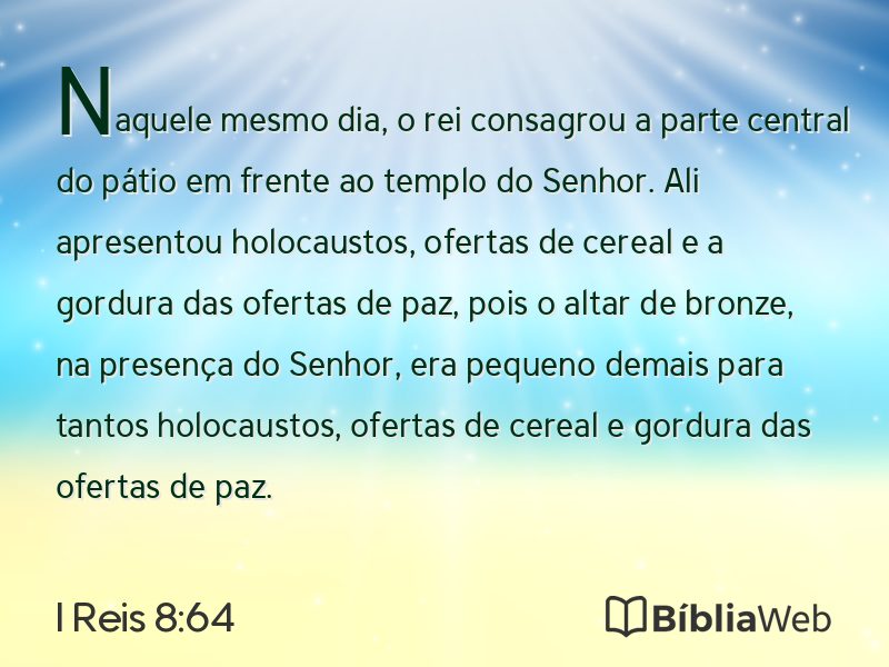 I Reis 8:64 em imagem para compartilhar