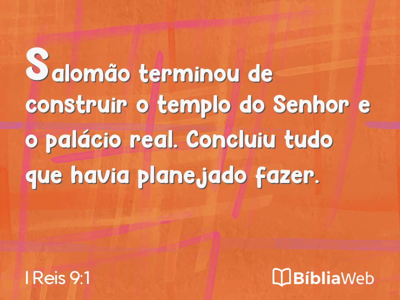 I Reis 9:1 em imagem para compartilhar